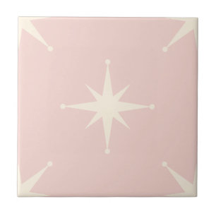 Atomic Starburst Mid Century Modern pink Tile
