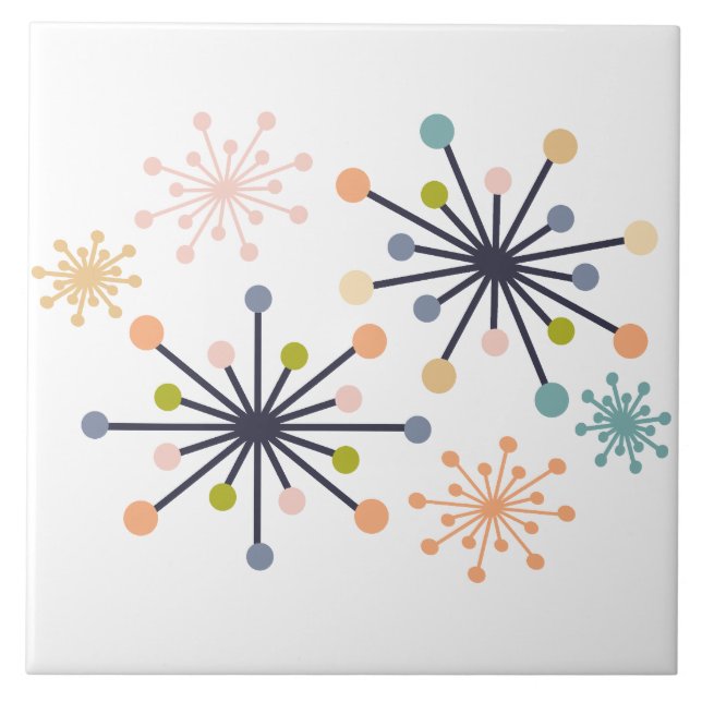 Atomic Starburst Pastels Tile (Front)