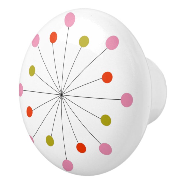 Atomic Starburst Retro  Ceramic Tile Knob (Right)