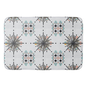 Atomic Starburst Retro Mid Century Modern Bath Mat