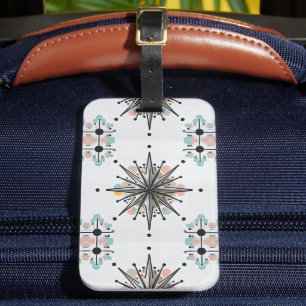 Atomic Starburst Retro Mid Century Modern Luggage Tag