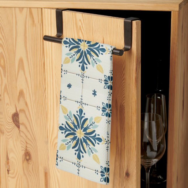 Atomic Starburst Retro Mid Century Modern Tea Towel (Thirds Fold)