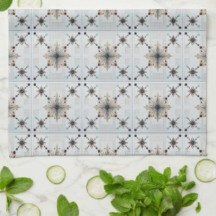 Atomic Starburst Retro Mid Century Modern Tea Towel
