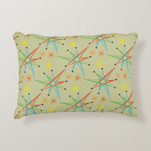 Atomic Starburst Retro Multicolored Pattern Decorative Cushion