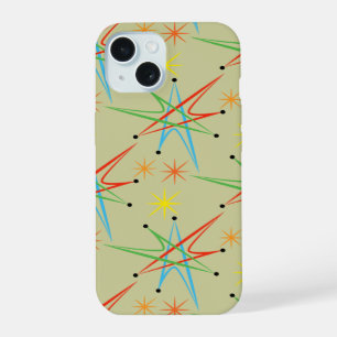 Atomic Starburst Retro Multicolored Pattern iPhone 15 Case