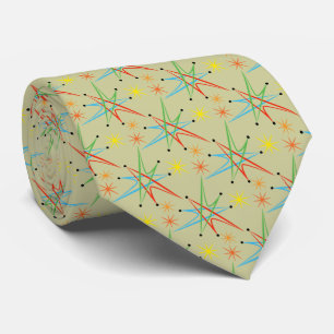 Atomic Starburst Retro Multicolored Pattern Tie