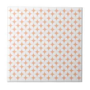 Atomic Starburst Sparkle Retro Peach Fuzz Pattern Tile