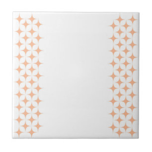 Atomic Starburst Sparkle Retro Peach Fuzz Pattern Tile