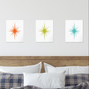 Atomic Starburst Turquoise Orange Green Midcentury