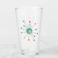 Atomic Starburst Turquoise Orange Mid Century