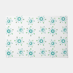 Atomic Starbursts Colourful Turquoise Doormat