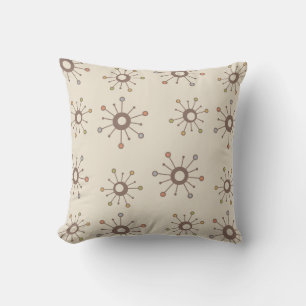 Atomic Starbursts Nature Earth Tones Cushion