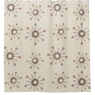 Atomic Starbursts Nature Earth Tones Shower Curtain