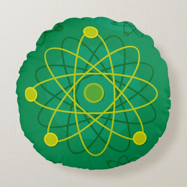 Atomic Structure Graphic Round Cushion (Front)