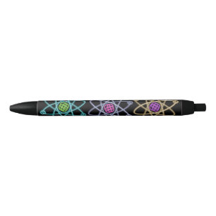 Atomic Structure Pattern Black Ink Pen