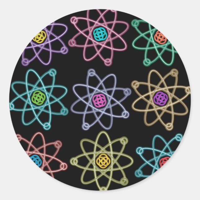 Atomic Structure Pattern Science Classic Round Sticker (Front)
