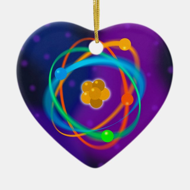 Atomic Structure Spots Ceramic Tree Decoration (Front)