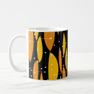 Atomic style, black orange geometric pattern. coffee mug
