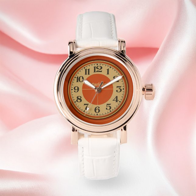 Atomic Tangerine Retro Women Wrist Watch (Creator Uploaded)