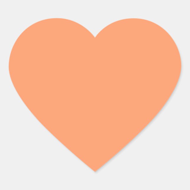Atomic Tangerine  (solid colour)   Heart Sticker (Front)