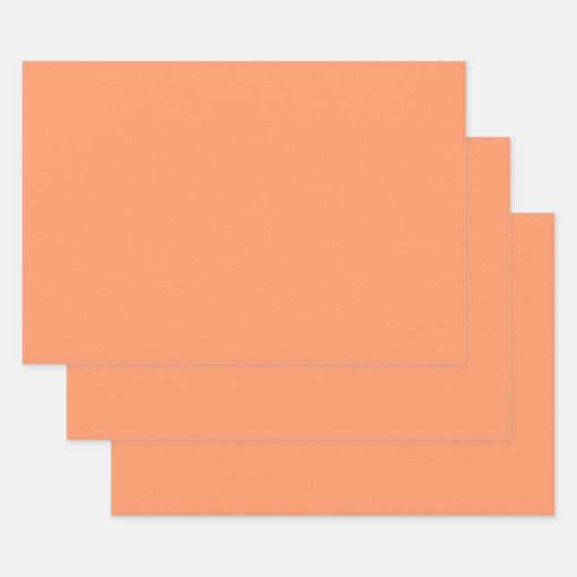 Atomic Tangerine  (solid colour)   Wrapping Paper Sheet (Set)