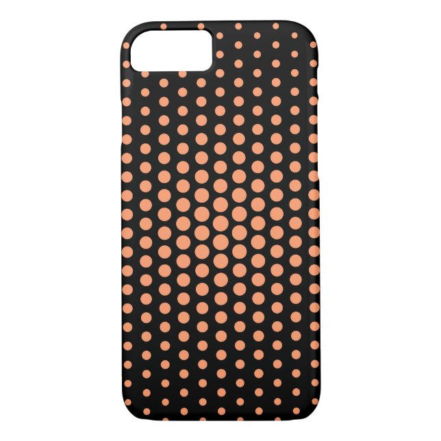 Atomic tangerine Techno Dots Modern Black Case-Mate iPhone Case (Back)