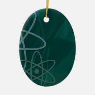 Atomic Teal Ceramic Tree Decoration