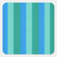Atomic Teal & Turquoise Stripes Square Stickers