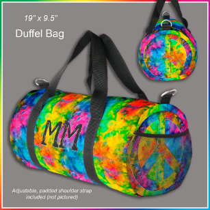 [Atomic Tie-Dye] Fractal Peace Sign Monogram  Duffle Bag