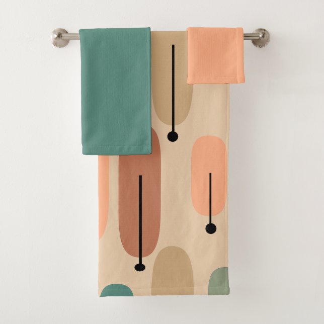 Atomic Trees Retro Bath Towel Set (Insitu)