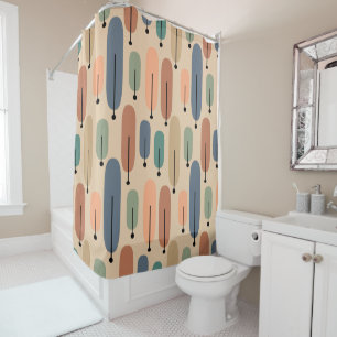 Atomic Trees Retro Shower Curtain