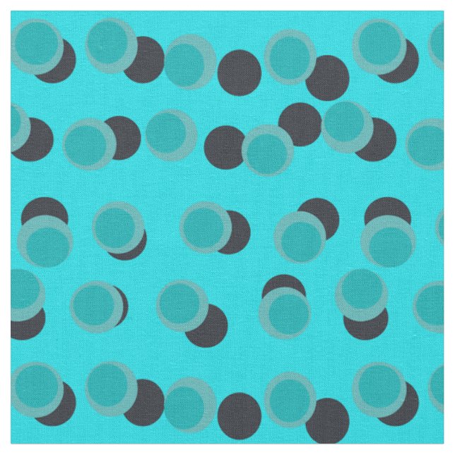 Atomic Turquoise Eclipse - Mid-Century Modern Fabric (Close Up)