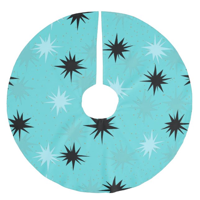 Atomic Turquoise Starbursts Tree Skirt (Front)