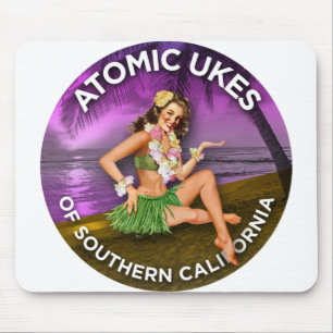 Atomic Ukes Hula Girl Mouse Mat