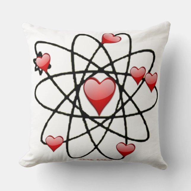 Atomic Valentine Red Hearts Cushion (Front)
