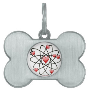 Atomic Valentine Red Hearts Pet Name Tag