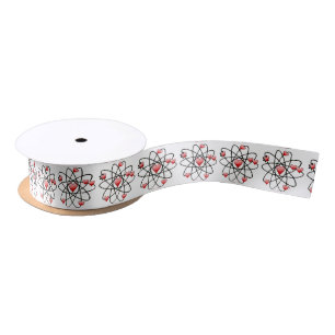 Atomic Valentine Red Hearts Satin Ribbon