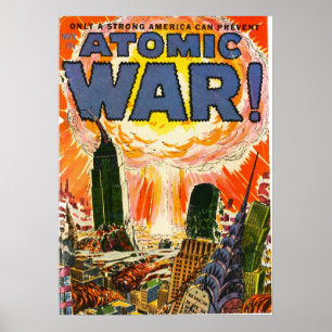 Atomic War comic book cover Poster