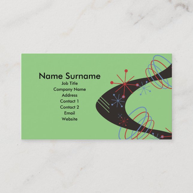 Atomic Wave, business card template (Front)
