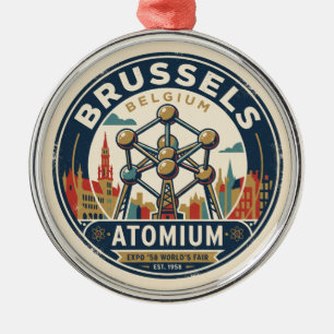 Atomium Belgium Metal Tree Decoration