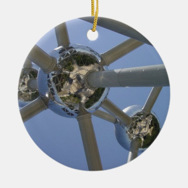 Atomium, Brussels, Belgium Ceramic Tree Decoration (Front)