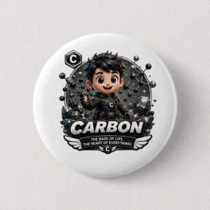 ATOMIVRA Carbon Character 6 Cm Round Badge