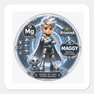 ATOMIVRA Magnesium Character Square Sticker
