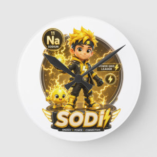 ATOMIVRA Sodium Character Round Clock