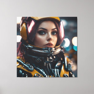 Atompunk Woman Canvas Print