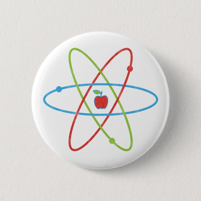 Atoms Apple 6 Cm Round Badge (Front)