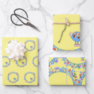 Atoms Molecules Particles Peace Atom Pattern Wrapping Paper Sheet