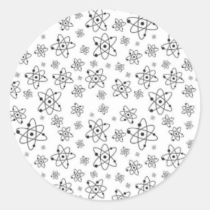 Atoms Retro Atomic Age Pattern Classic Round Sticker