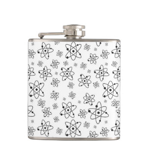 Atoms Retro Atomic Age Pattern Hip Flask
