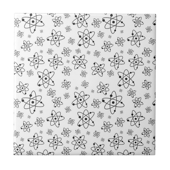 Atoms Retro Atomic Age Pattern Tile (Front)